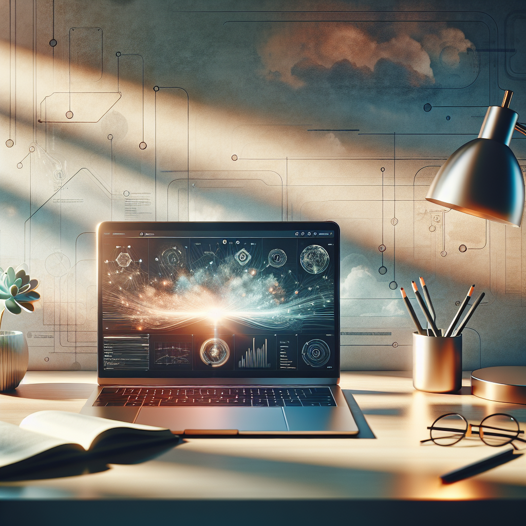 a laptop on a desk