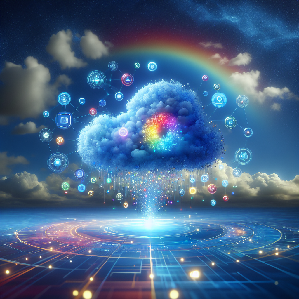 a cloud with many icons coming out of it